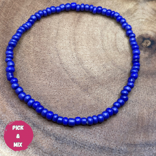Bold Deep Blue Coloured Patterned Bracelet (Pick N Mix) Wasson Wax