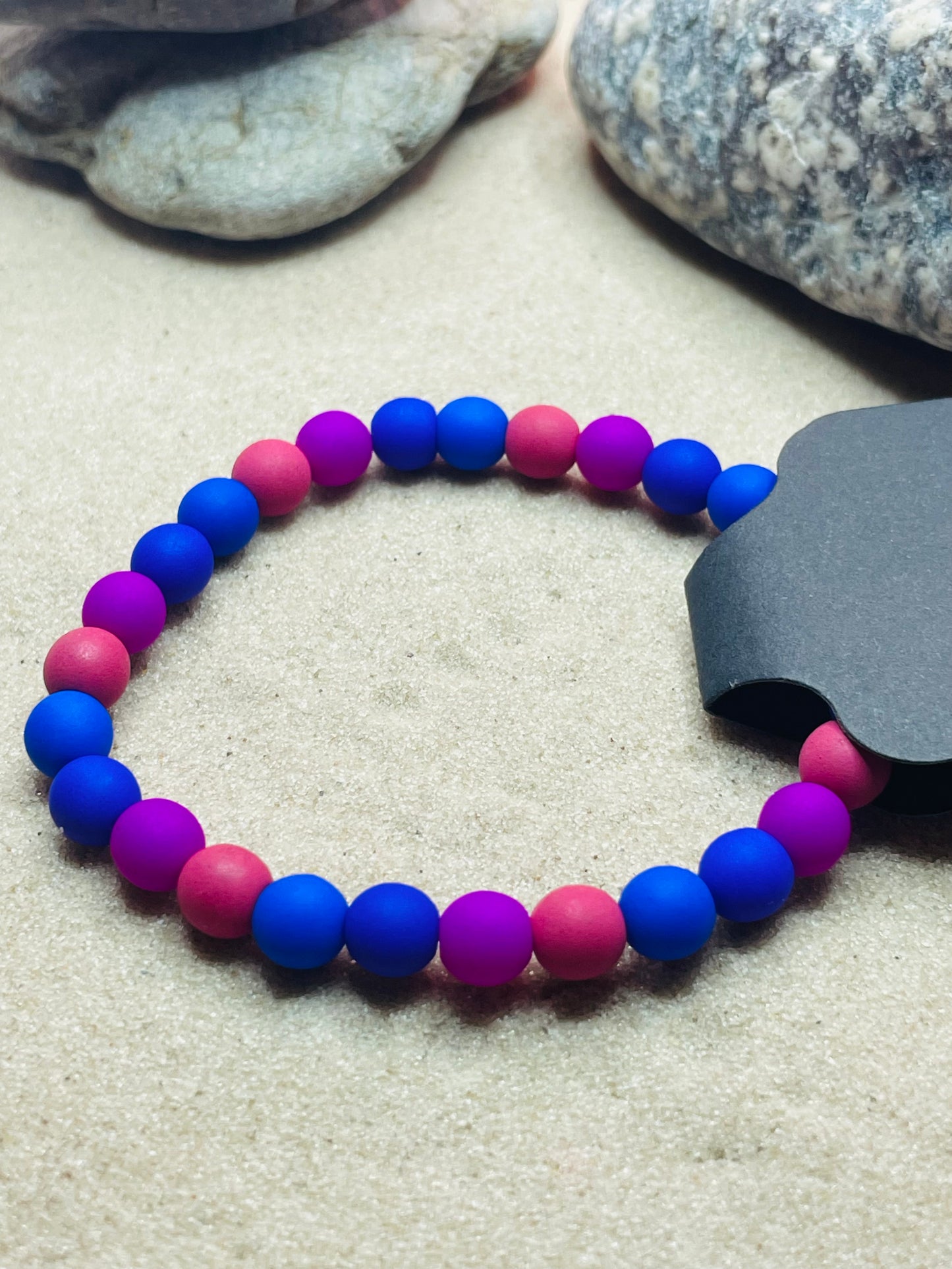 Round Multi Coloured Clay Beaded Bracelet #Design1