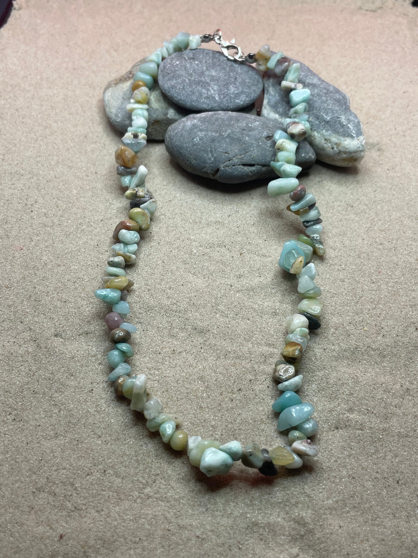 Amazonite Natural Necklace - Reduce Fear & Worry