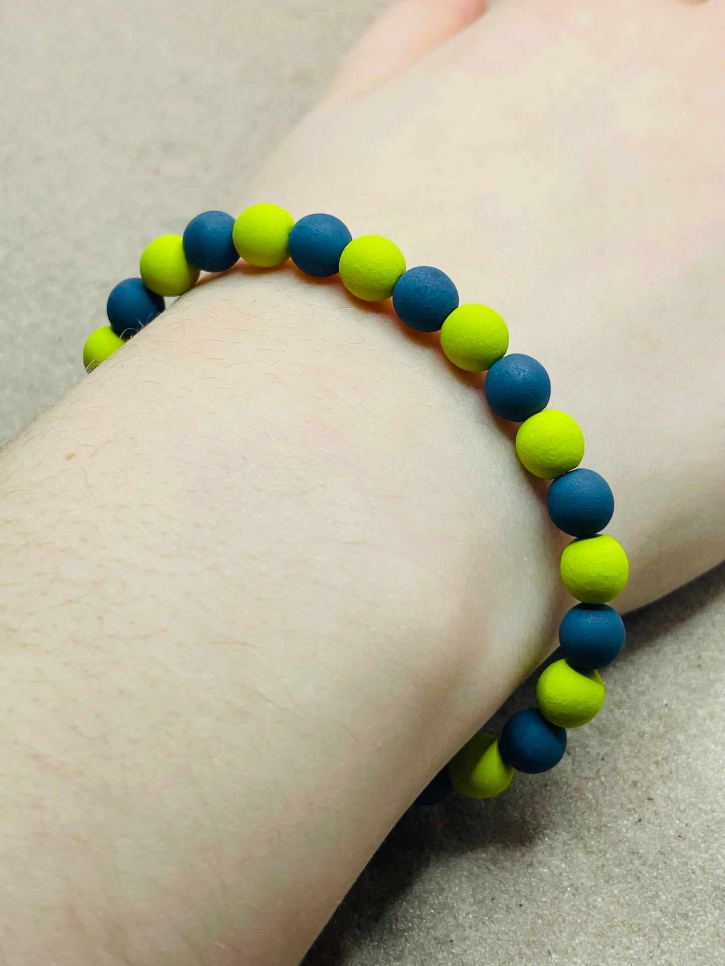 Round Multi Coloured Clay Beaded Bracelet #Design2