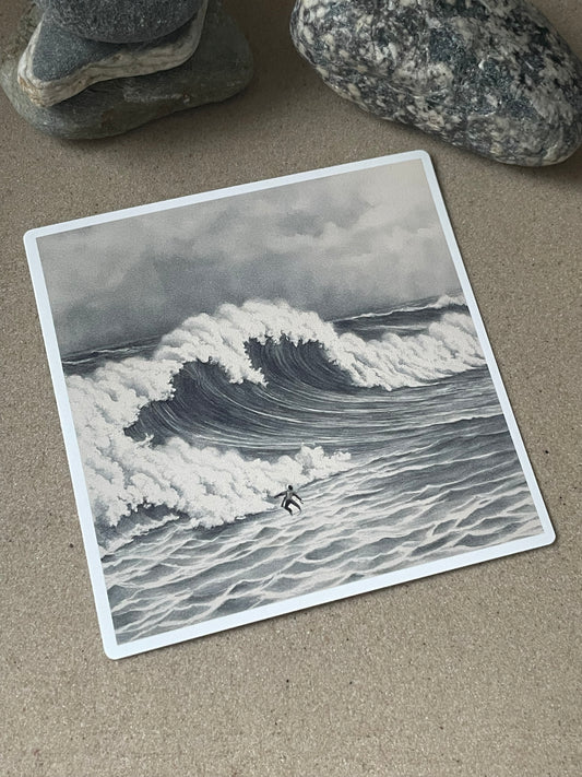 Lone Surfer Vinyl Die-Cut Sticker