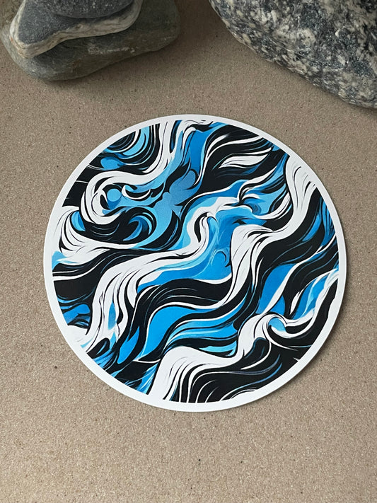 Art Deco Wave Vinyl Die-Cut Sticker