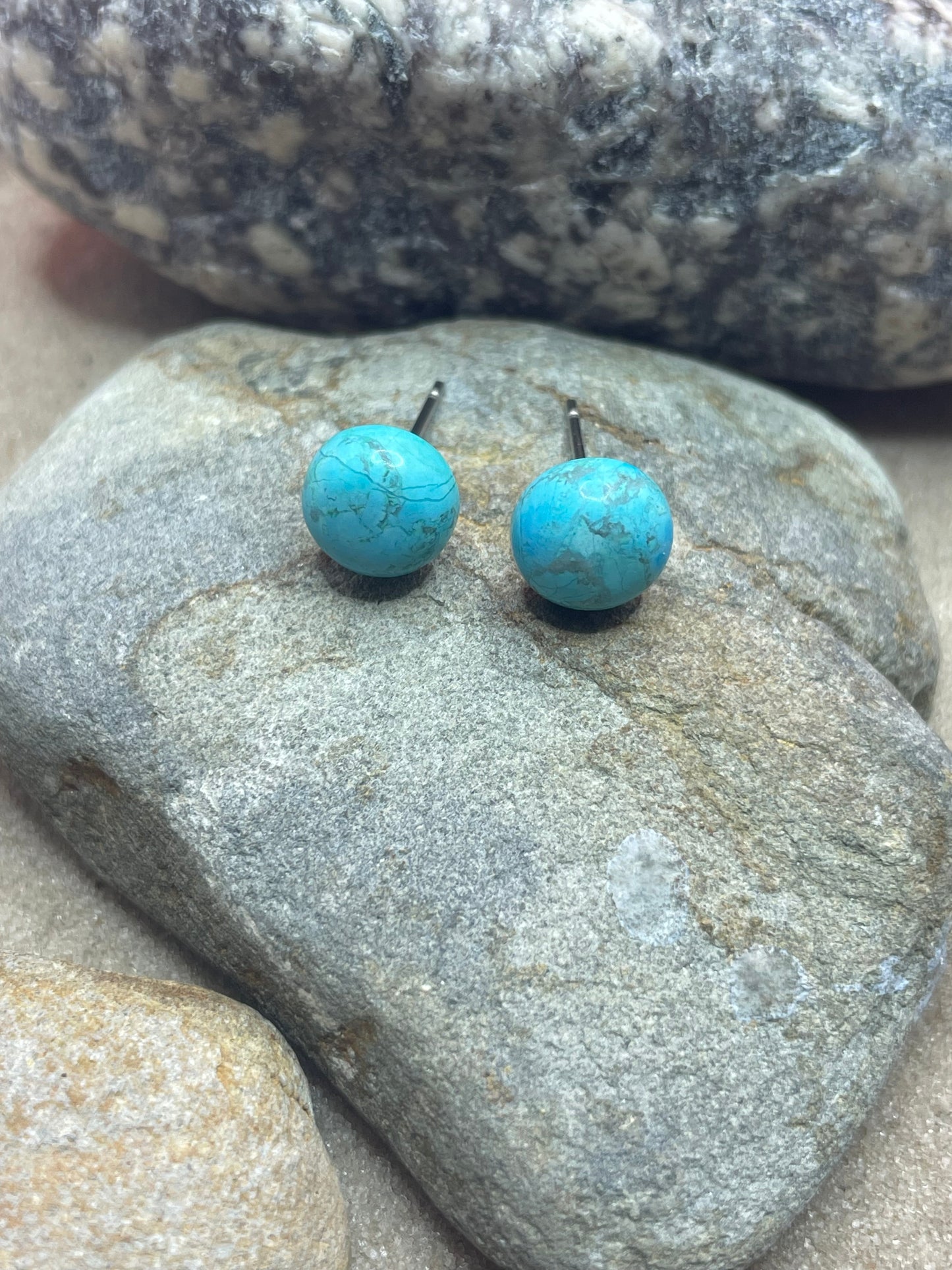 Turquoise Gemstone Stud Earrings