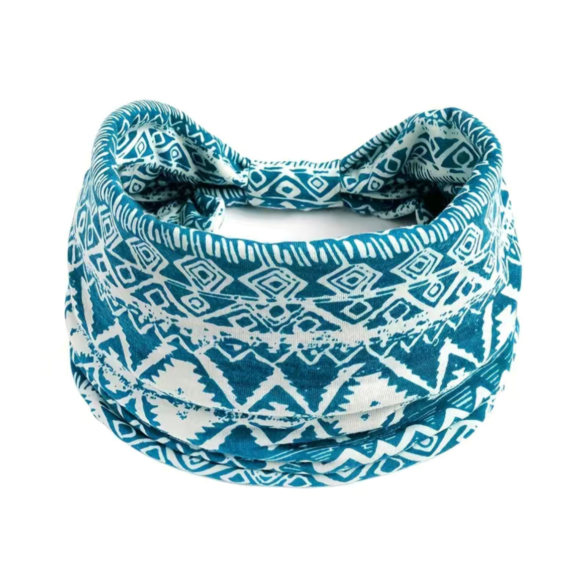 Blue Aztec Pattern Headband Wasson Wax
