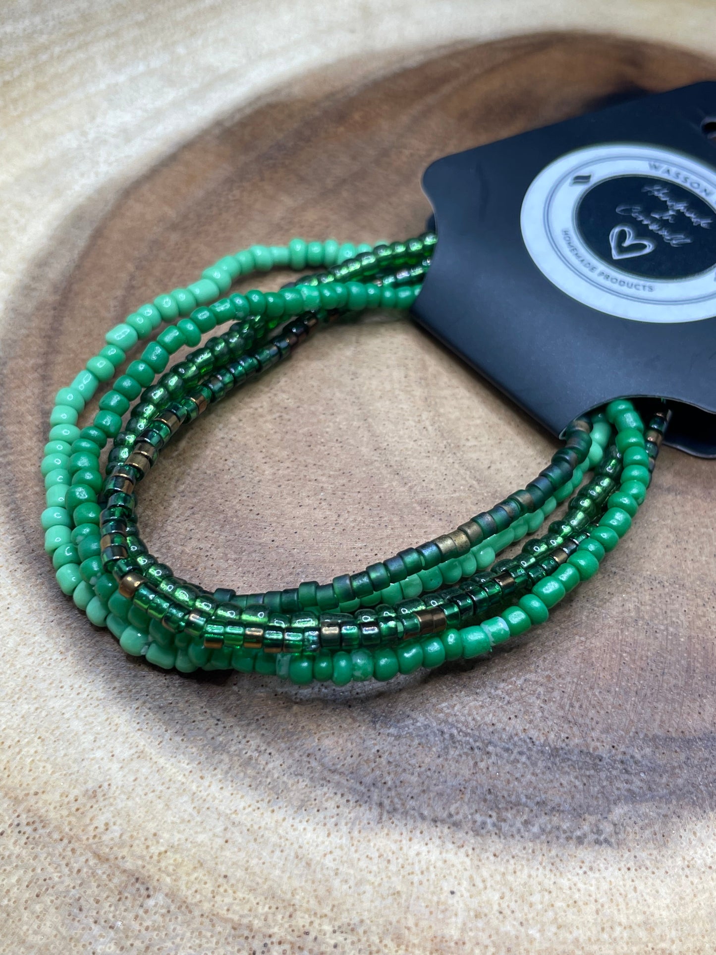 Bold Forrest Green Coloured Patterned Bracelet (Pick N Mix) Wasson Wax