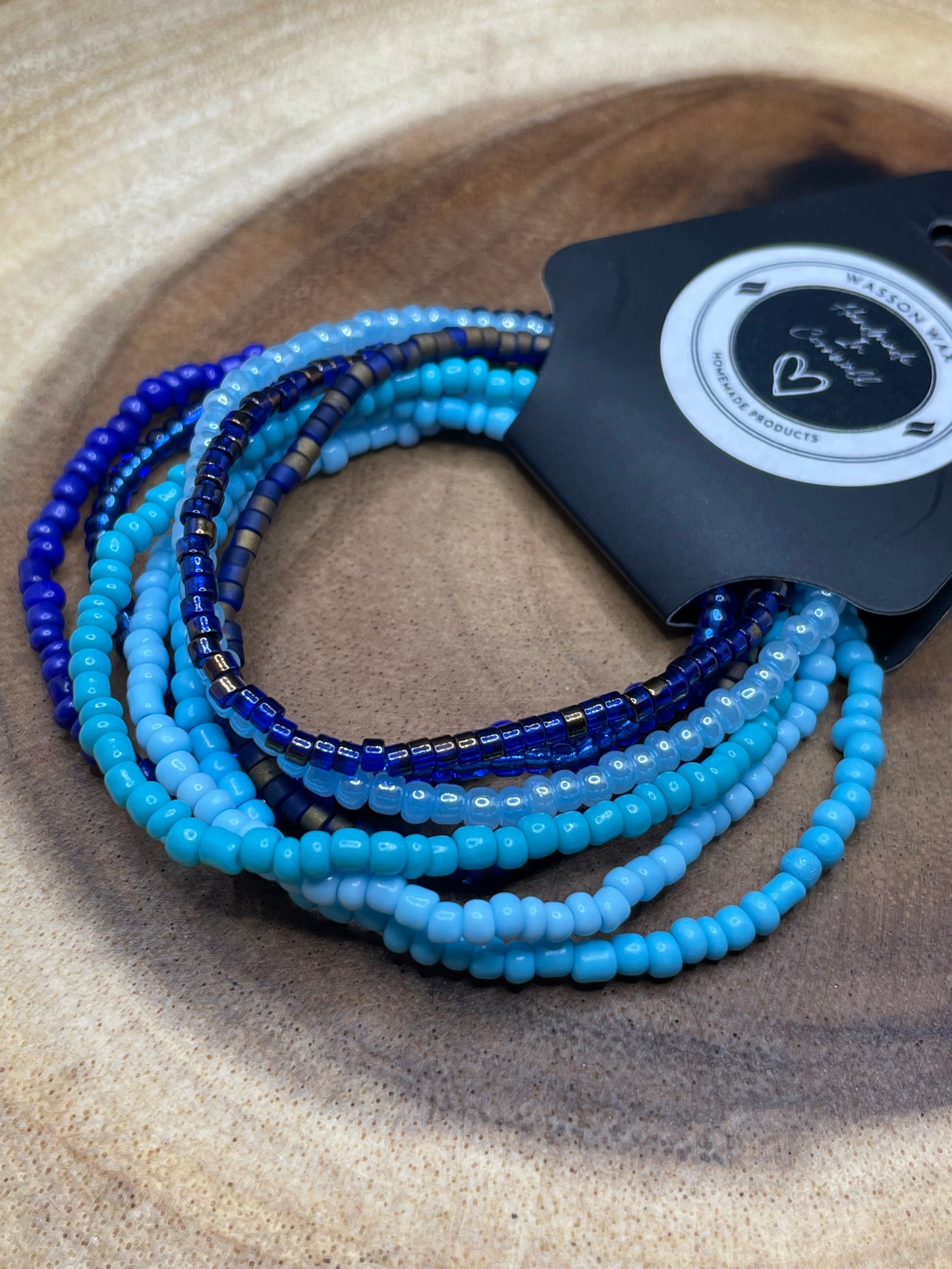 Bold Lake Blue Coloured Patterned Bracelet (Pick N Mix) Wasson Wax