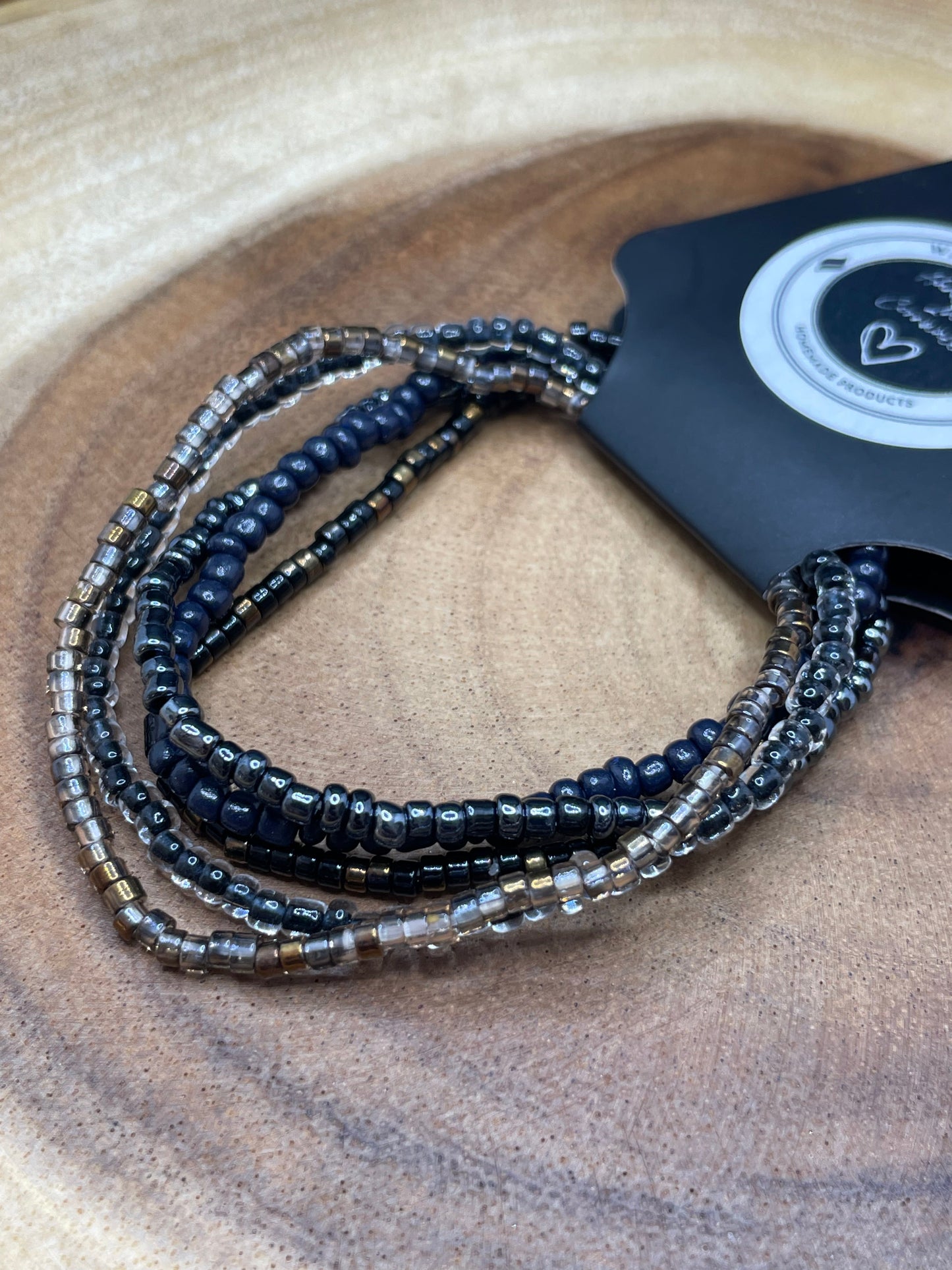 Bold Navy Black Coloured Patterned Bracelet (Pick N Mix) Wasson Wax