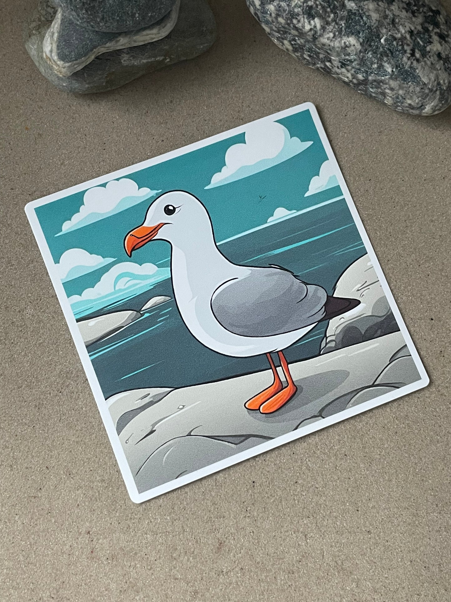 Splann The Seagull - Posing Vinyl Die-Cut Sticker