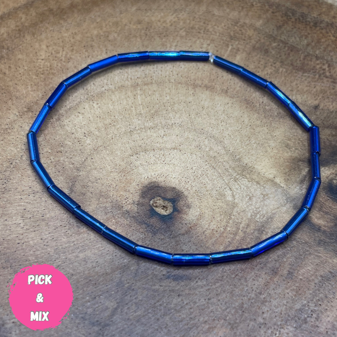 Long Tube Blue Beaded Bracelet (Pick N Mix) Wasson Wax