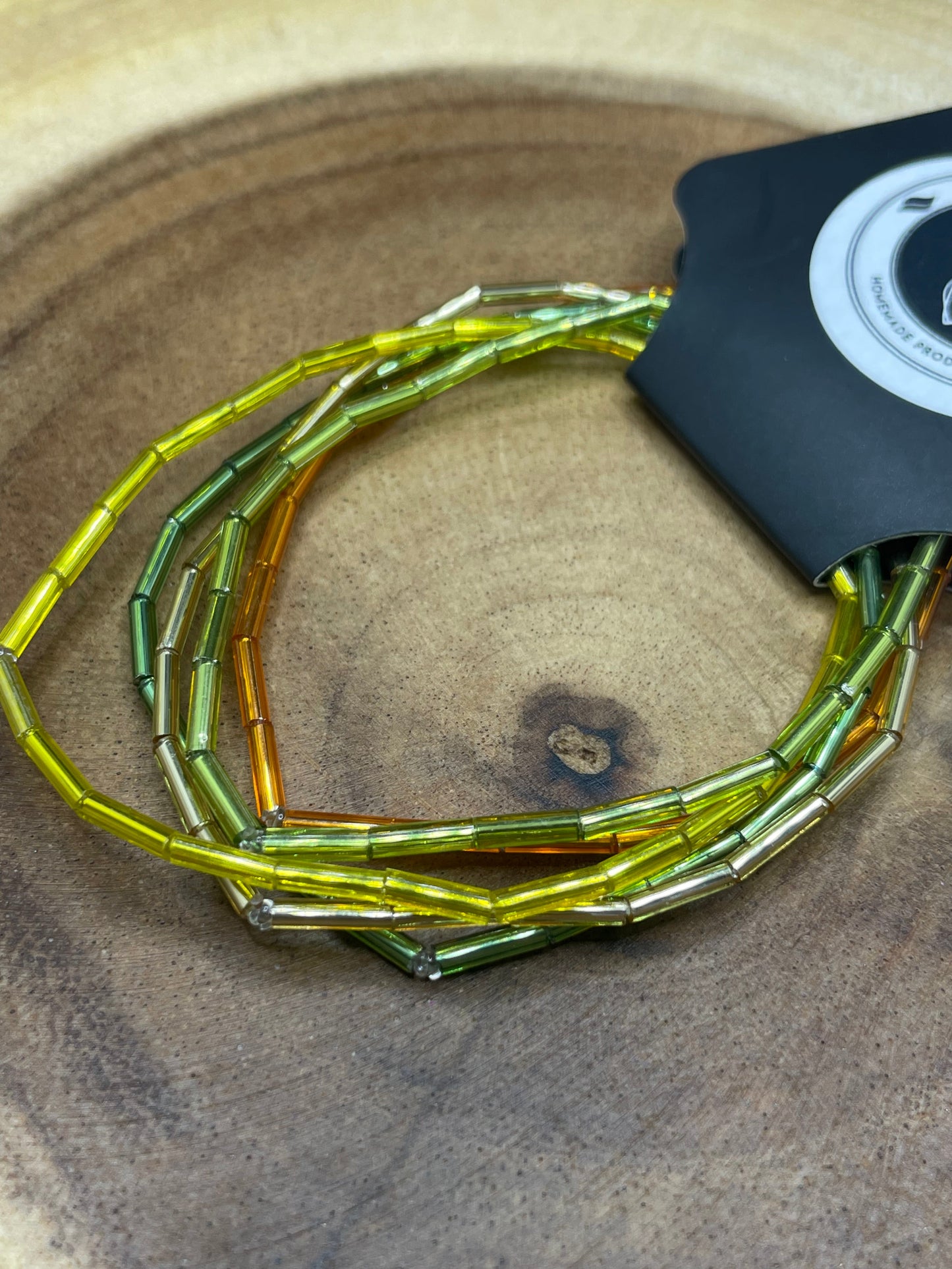 Long Tube Light Green Beaded Bracelet (Pick N Mix) Wasson Wax