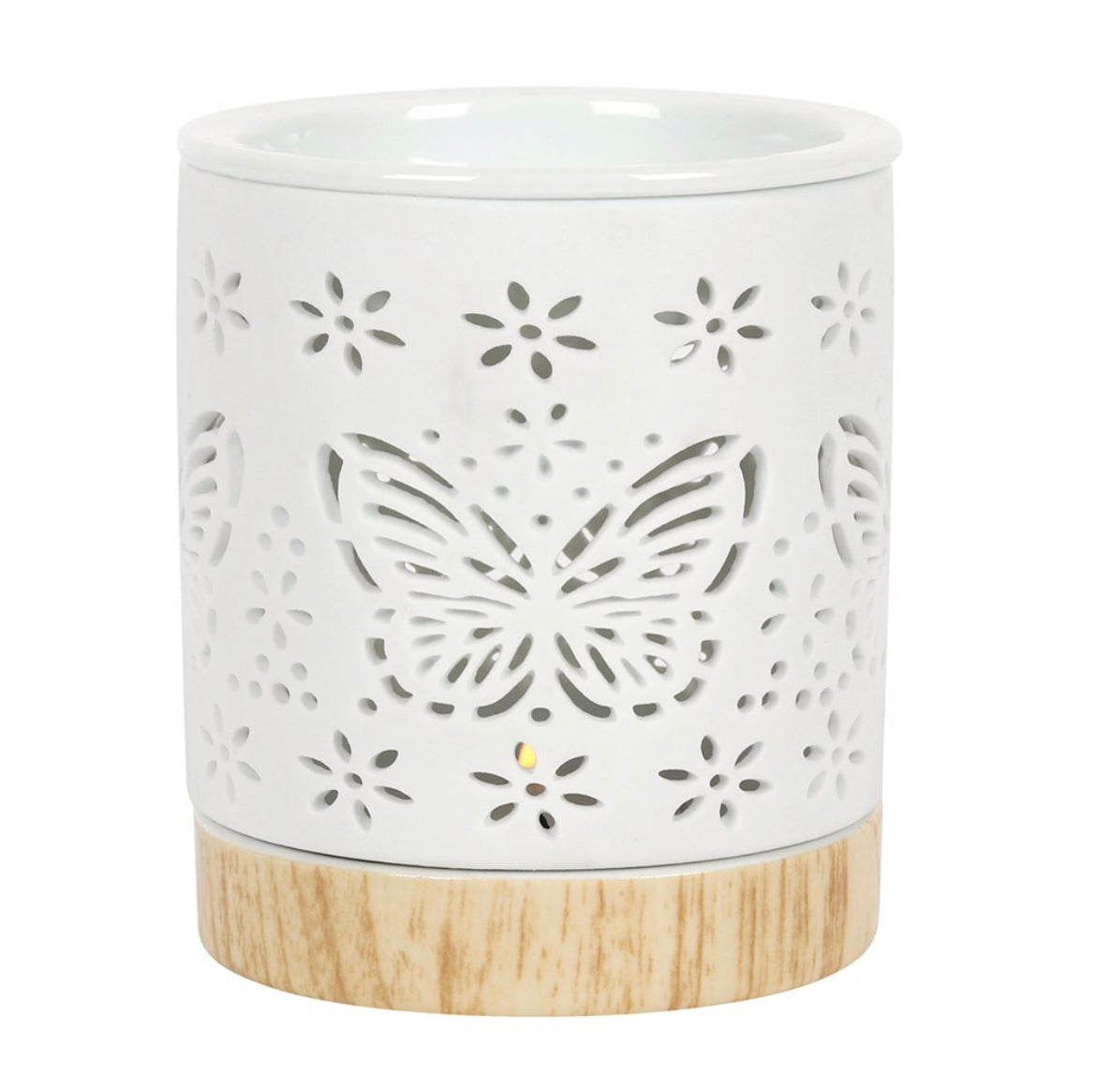 White Butterfly Cut Out Wax Burner Wasson Wax