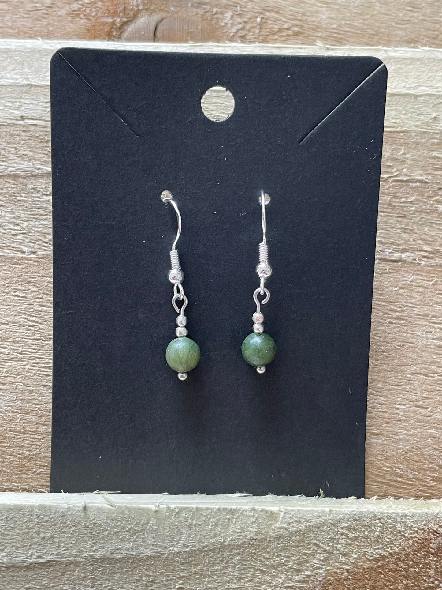 Green Jade Gemstone Beaded Earrings - Wasson Wax