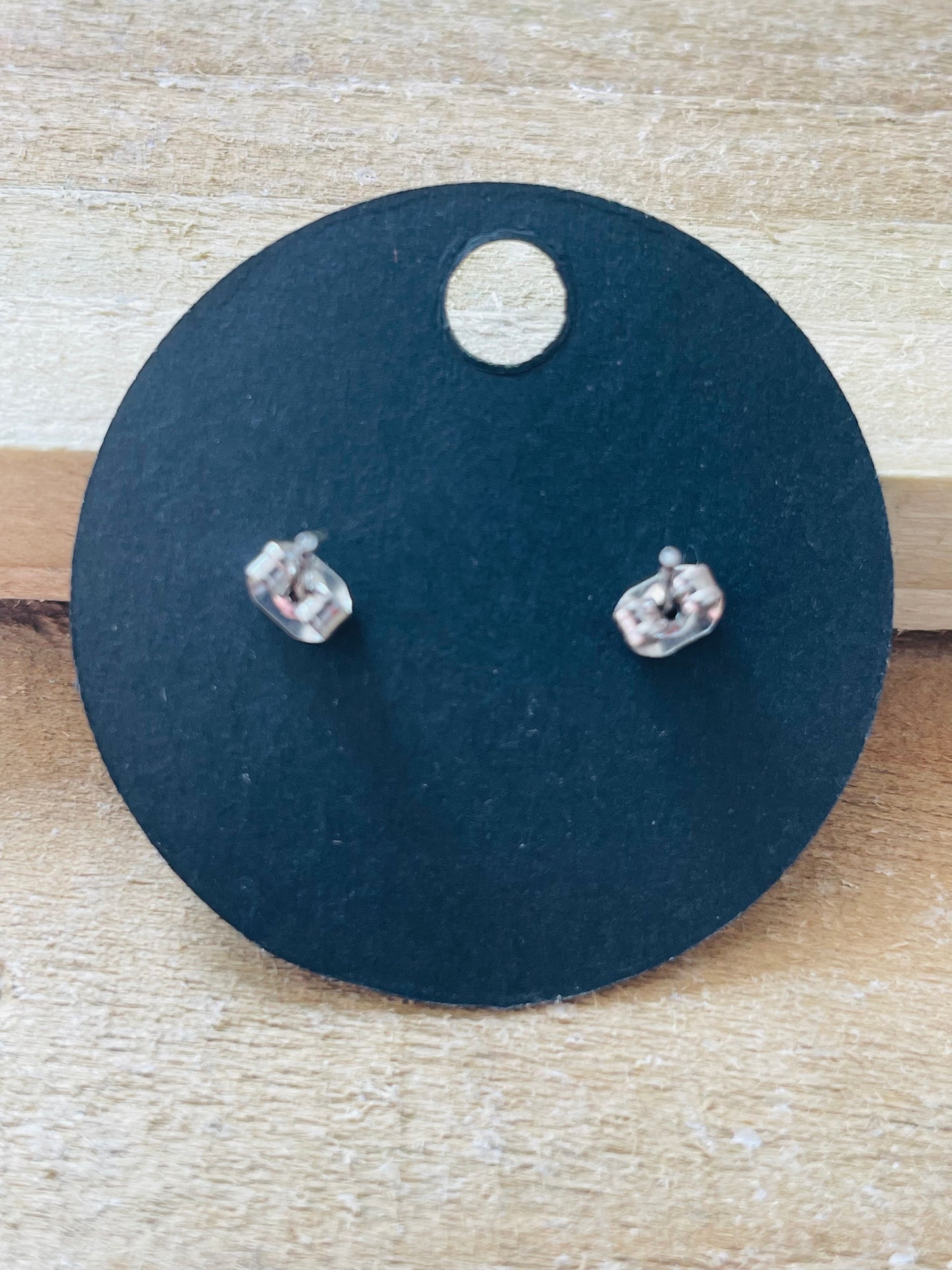 Black Agate Gemstone Stud Earrings - Wasson Wax