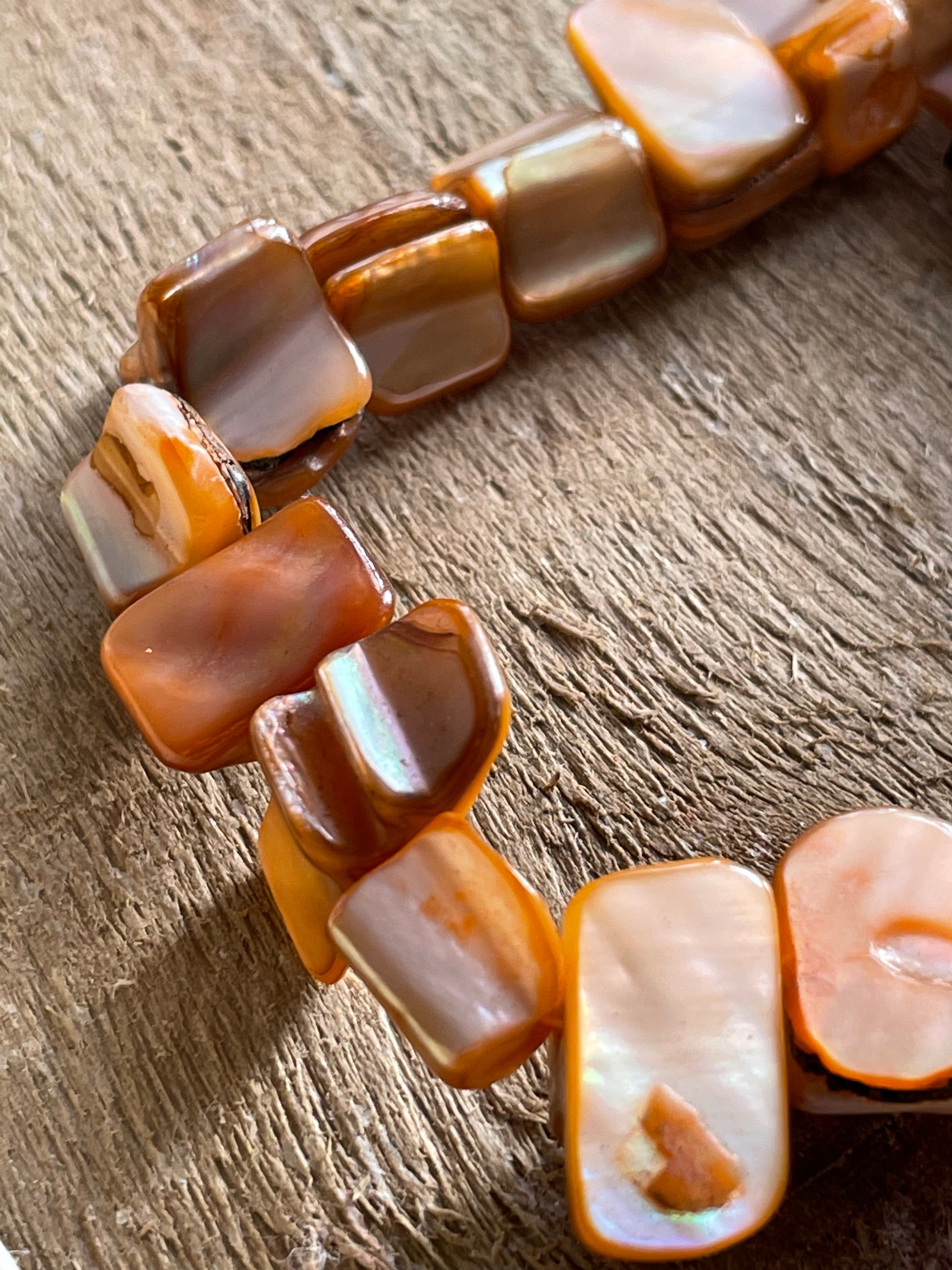 Orange - Shell Beaded Bracelet - Wasson Wax